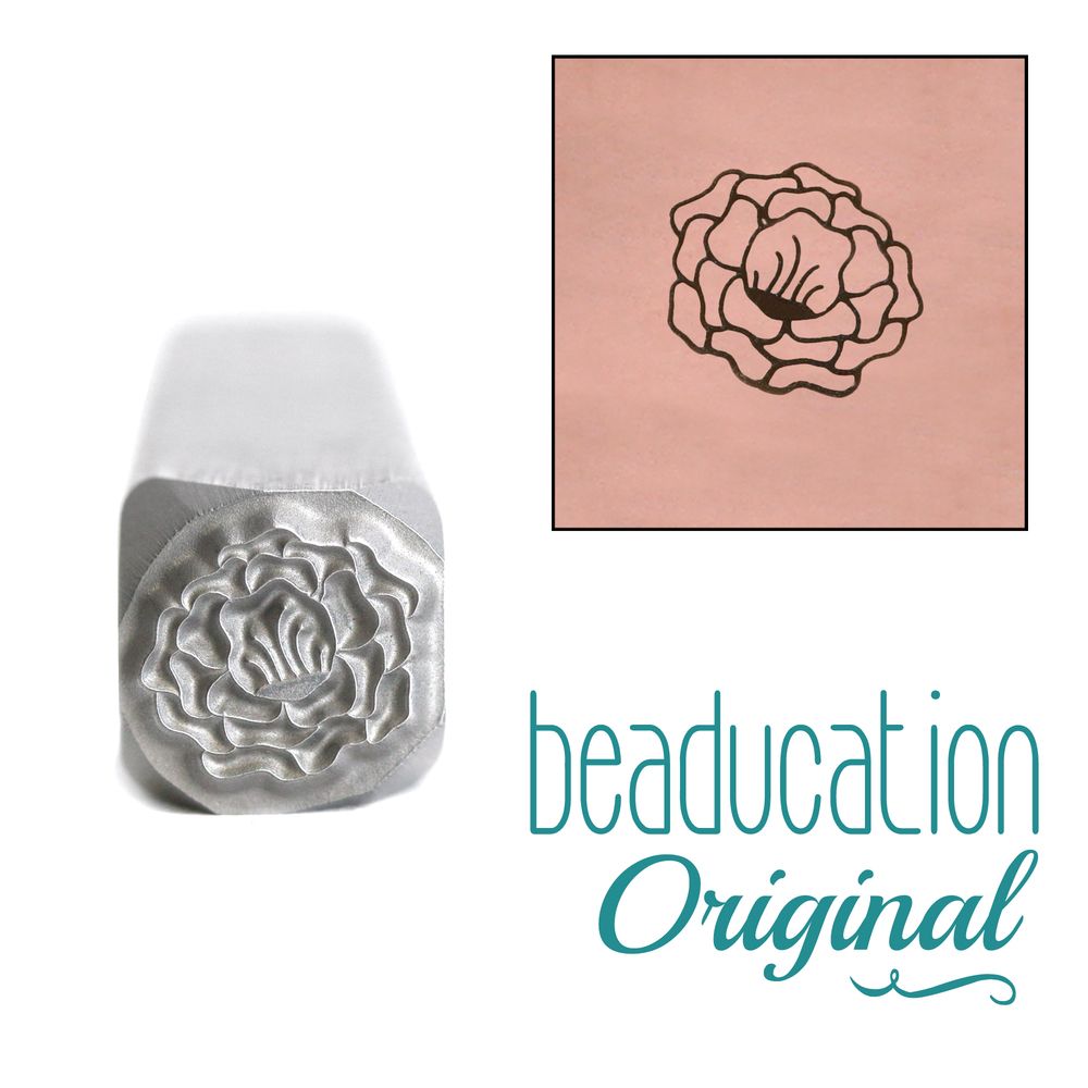 715 Tuscan Rose Flower Beaducation Original Design Stamp 8 mm