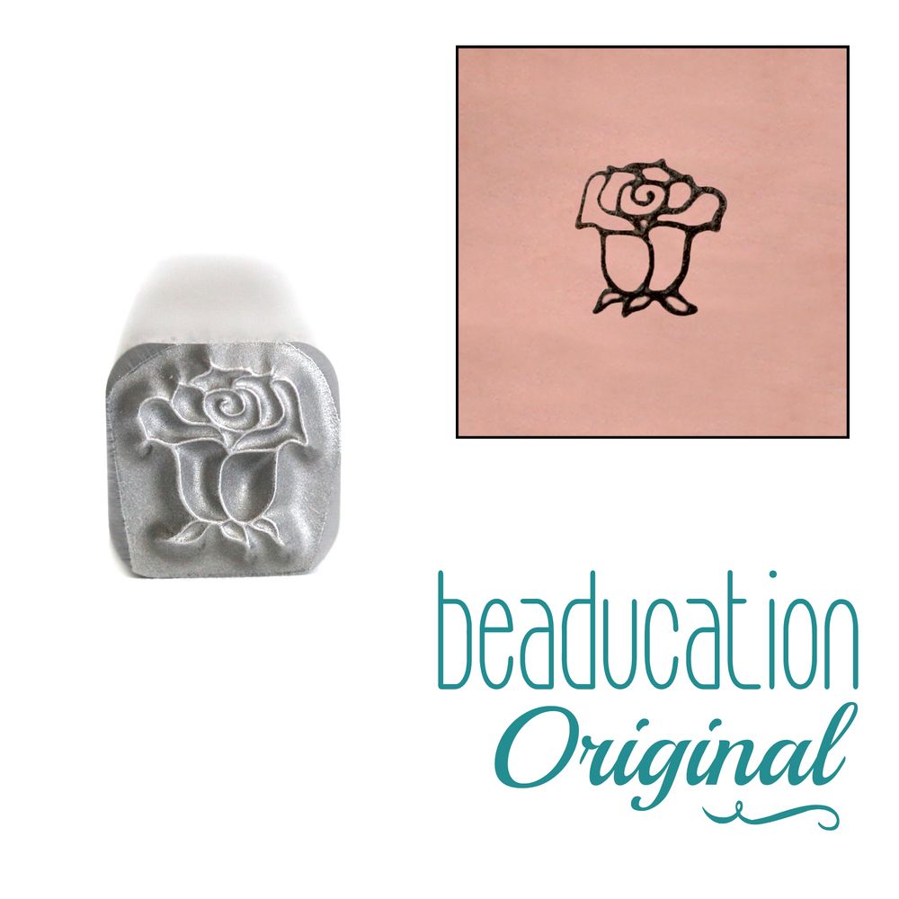 716 Rose Bud Flower Beaducation Original Design Stamp 5 mm