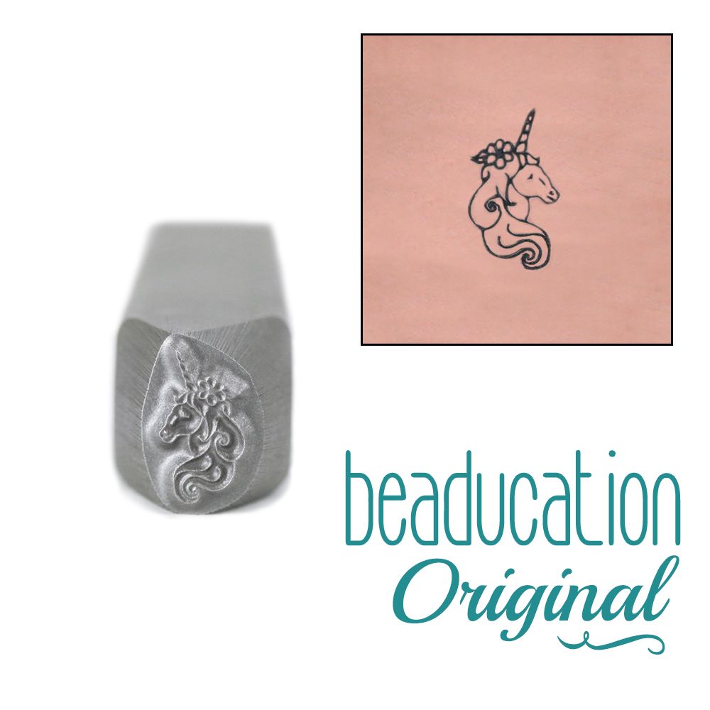 632 Unicorn Head Beaducation Original Design Stamp 8 mm