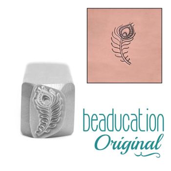 DS623 Hip Peacock Feather Beaducation Original Design Stamp 11 mm