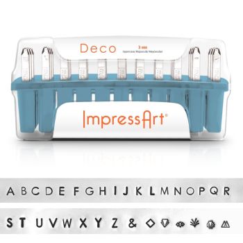 ImpressArt Standard Deco 3mm Alphabet Upper Case Letter Metal Stamp Set