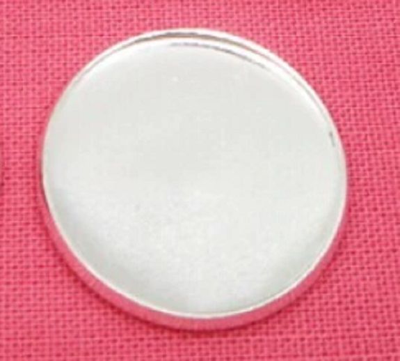 25 mm Silver Plated Settings light weight thin cabochon tray 10 pack NO LOOP