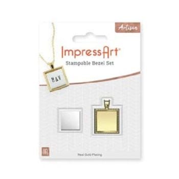 Gold Plated square Stampable BEZEL KIT