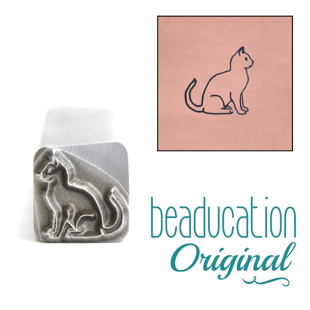 809 Sitting Cat Beaducation Original Design Stamp
