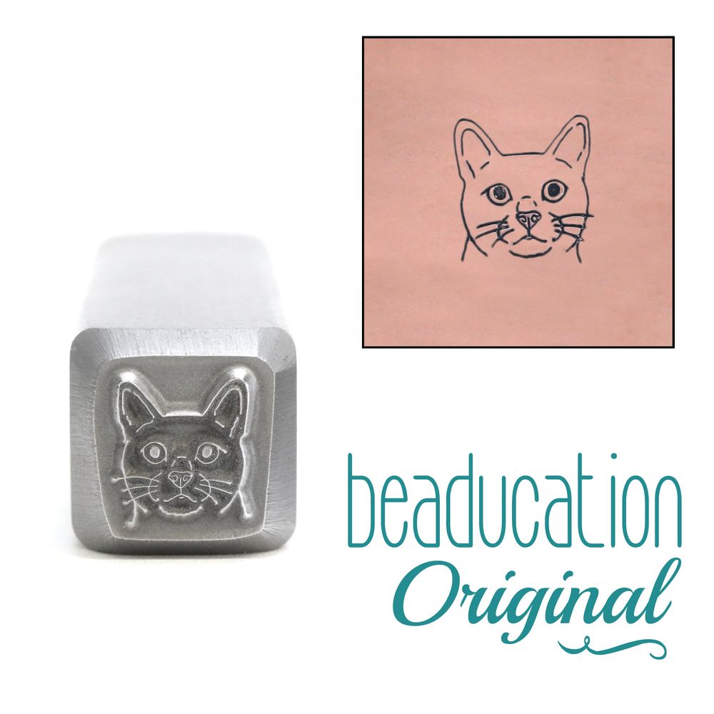 813 Cat Face Beaducation Original Design Stamp