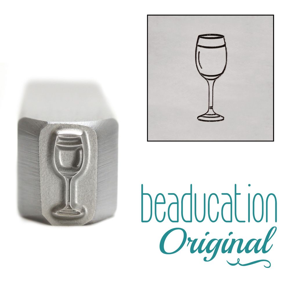 938 White Wine Glass Beaducation Original Design Stamp