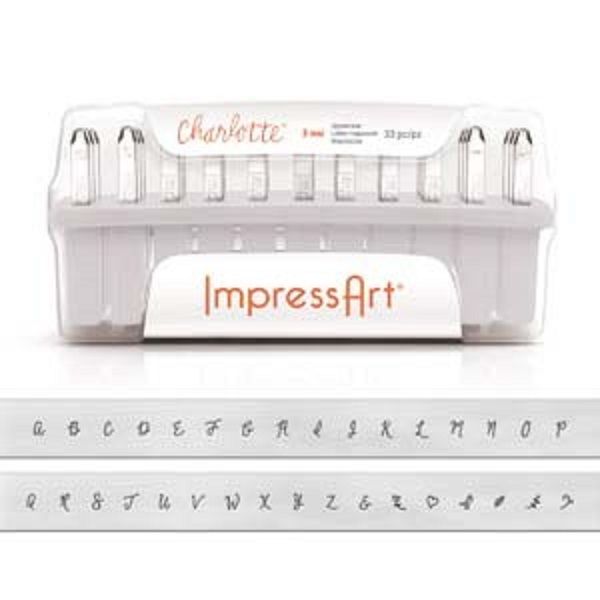 ImpressArt Charlotte 3mm Alphabet Upper Case Letter Metal Stamp Set