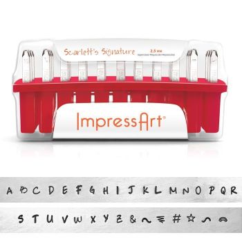ImpressArt Standard Scarlett's Signature 2.5 mm Alphabet Upper Case Letter Metal Stamp Set