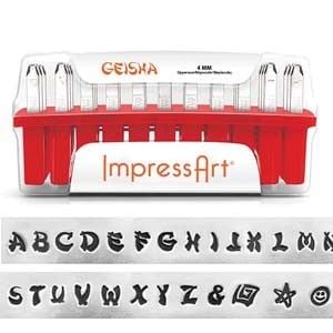 ImpressArt Standard Geisha 4 mm Alphabet Upper Case Letter Metal Stamp Set