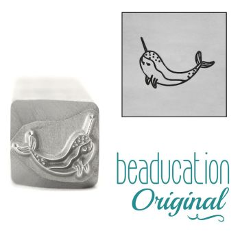 DS956 Narwhal Whale  Beaducation Original Design Stamp 11 mm