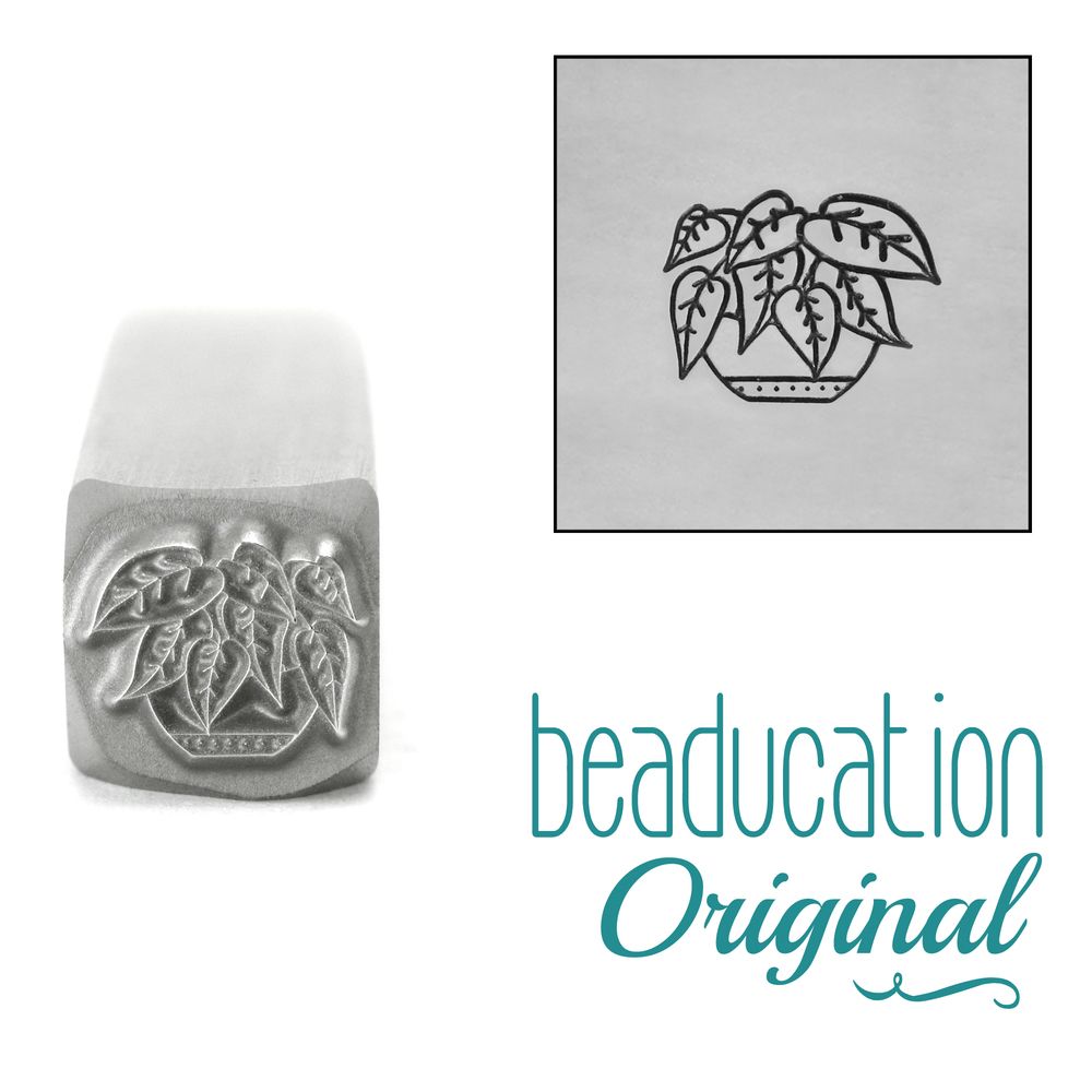 983 Heartleaf Philodendron Plant Metal Design Stamp, 8mm  Beaducation Origi