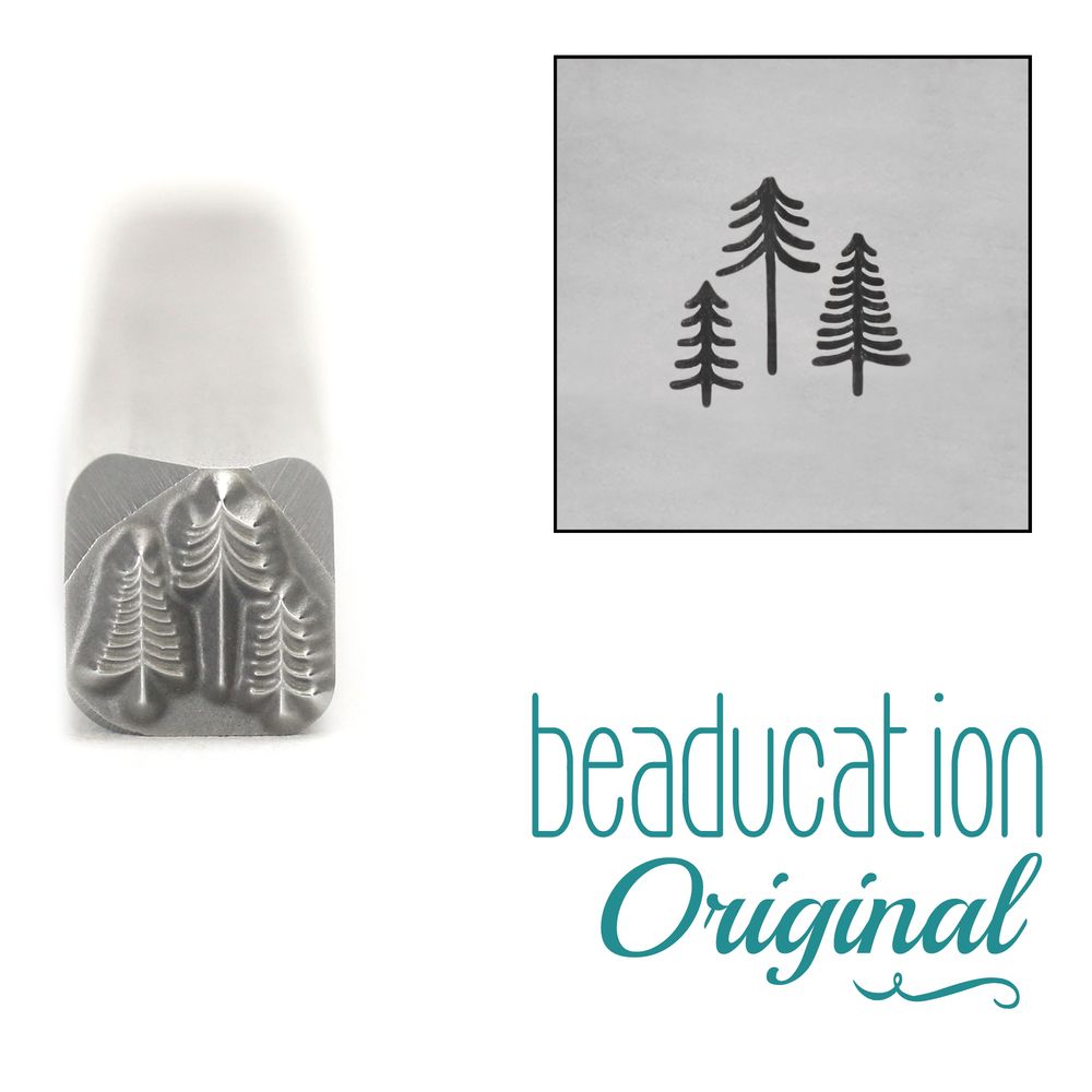 870 Three Tiny Trees Design Stamp, 5 mm Beaducation Original Design Stamp