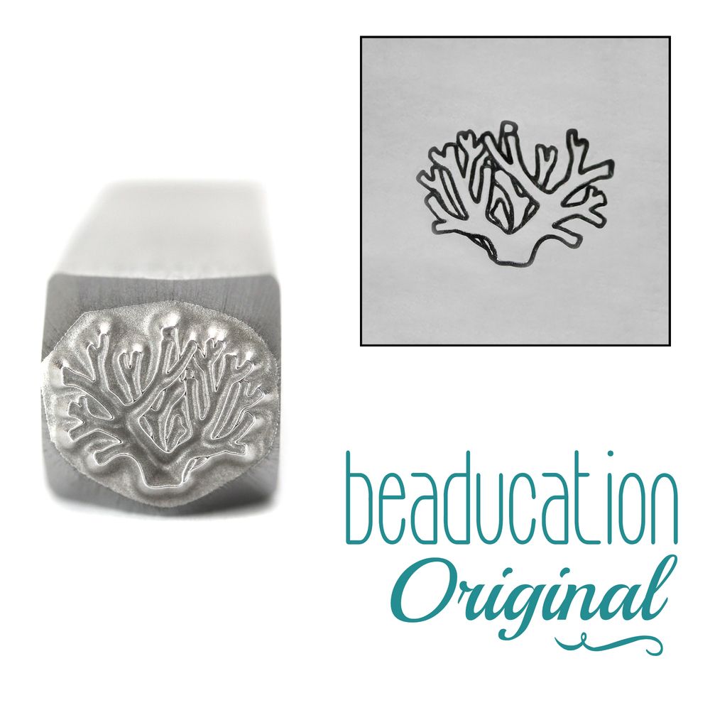 959 Coral Metal Design Stamp, 8mm - Beaducation Original