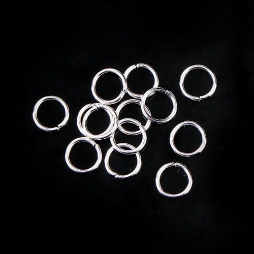 Silver Plated Open Jump Rings strong 8mm 200 PCs 