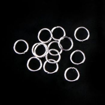 Silver Tone Zinc Based Alloy Opened Jump Rings Round 8mm Diameter 200 pcs 0.9mm thick