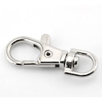 SILVER PLATED - LOBSTER SWIVEL CLASP - PACK OF 10 - large