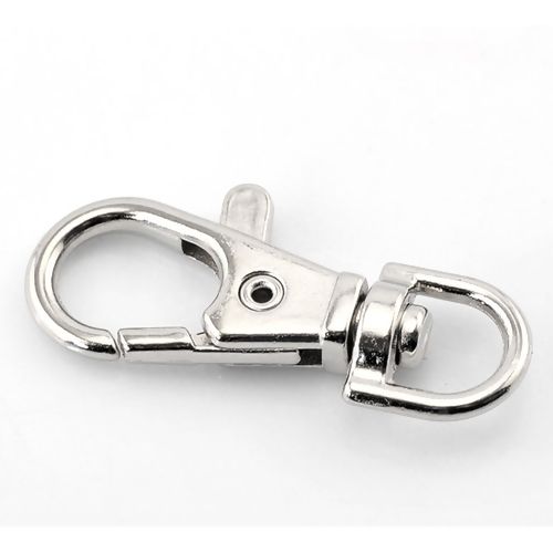 SILVER PLATED - LOBSTER SWIVEL CLASP - PACK OF 10 - large