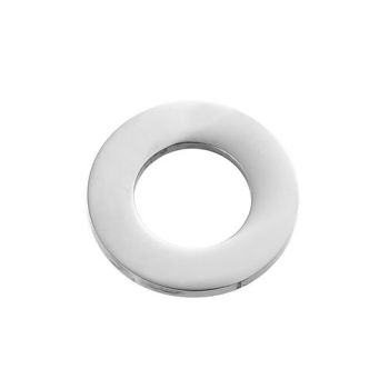 STAINLESS STEEL BLANK - CIRCLE RING WASHER - SILVER TONE - 22mm Diameter - pack of 2  - no hole