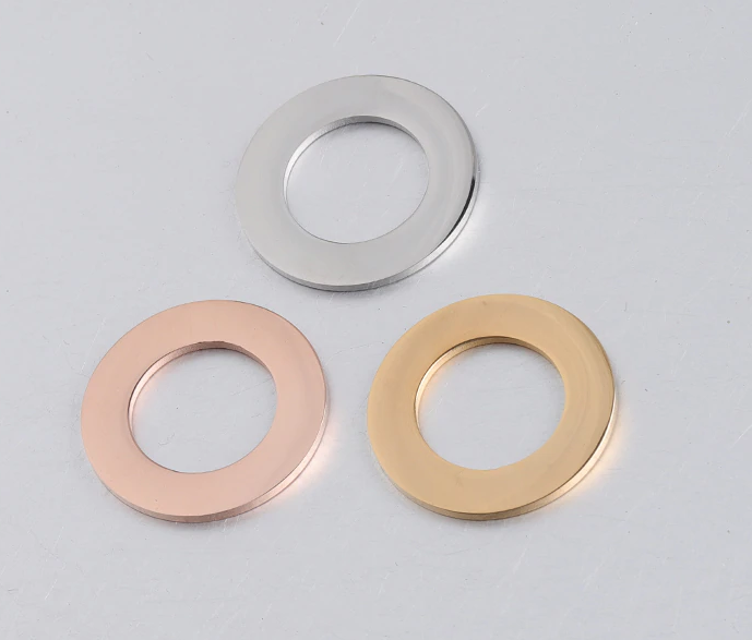 STAINLESS STEEL ' 25 MM ROUND WASHER ' STAMPING BLANK - SILVER GOLD OR ROSE GOLD PLATE -  PACK OF 1