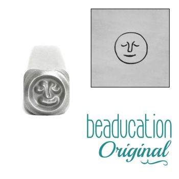 DS754 Full Moon with Face Metal Design Stamp 5 mm - Beaducation Original