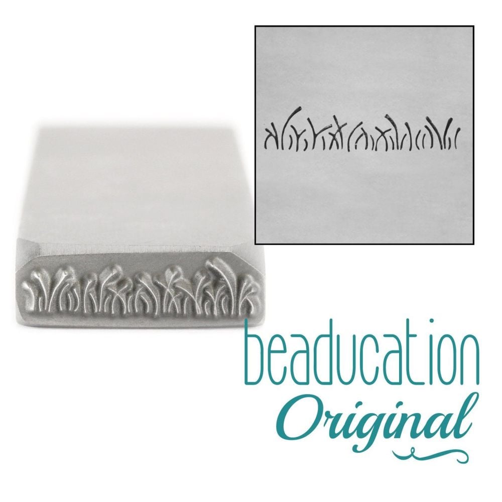 DS854 Grass Metal Design Stamp, 17mm - Beaducation Original *REDUCED*