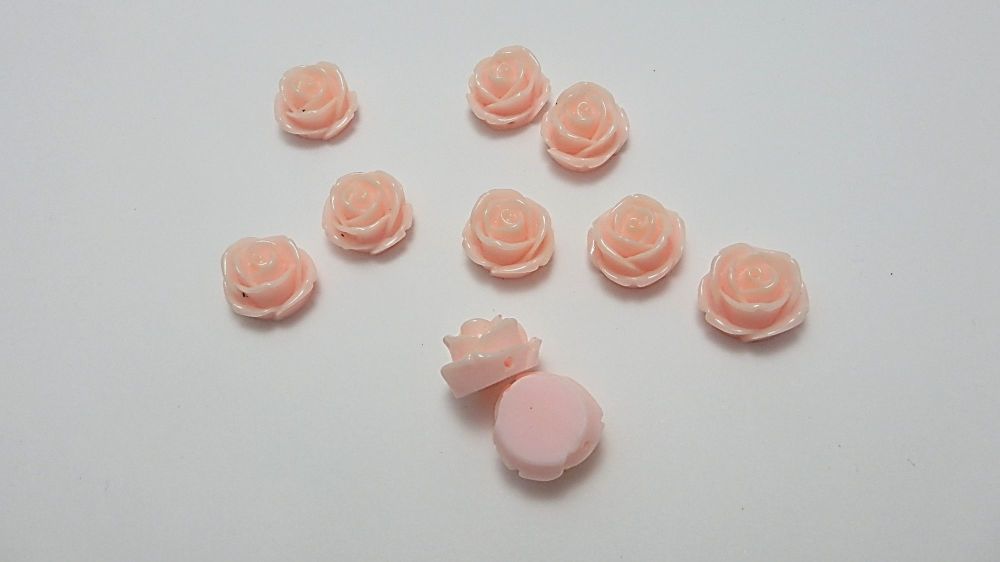 Resin Rose Pink 20 mm Beads x 10