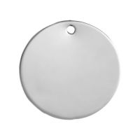 SILVER TONE - STAINLESS STEEL ' 30 MM ROUND ' STAMPING BLANKS - PACK OF 5