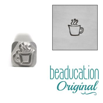DS033 Coffee Mug Metal Design Stamp, 4.5mm - Beaducation Original