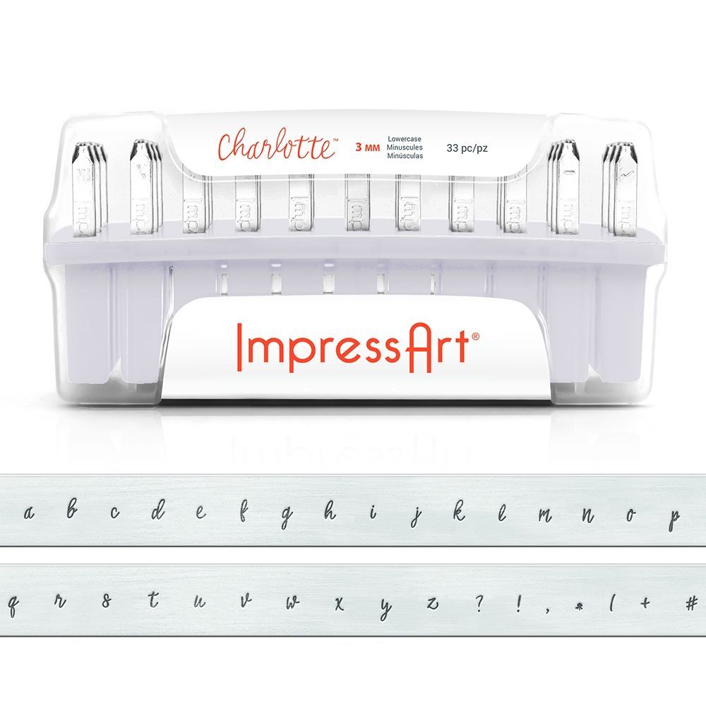 ImpressArt Charlotte 3mm Alphabet lower Case Letter Metal Stamp Set