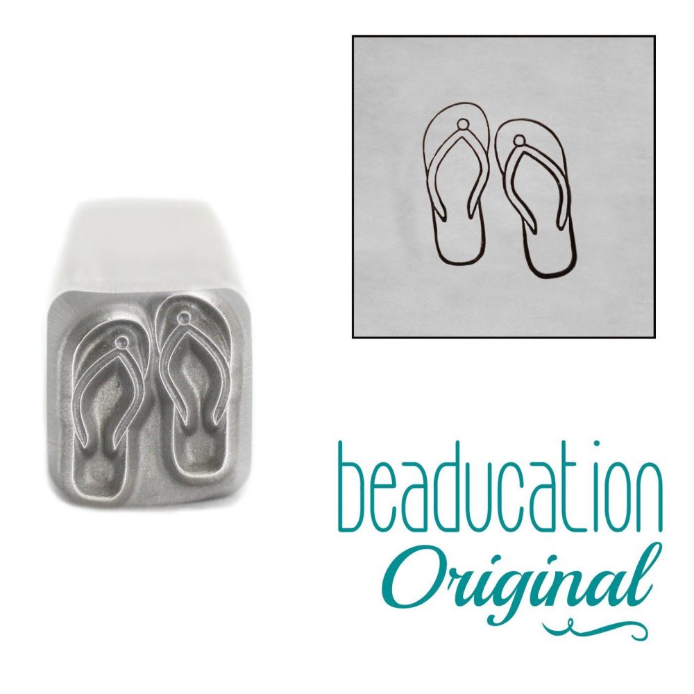 DS834 Flip Flop Metal Design Stamp, 9mm - Beaducation Original