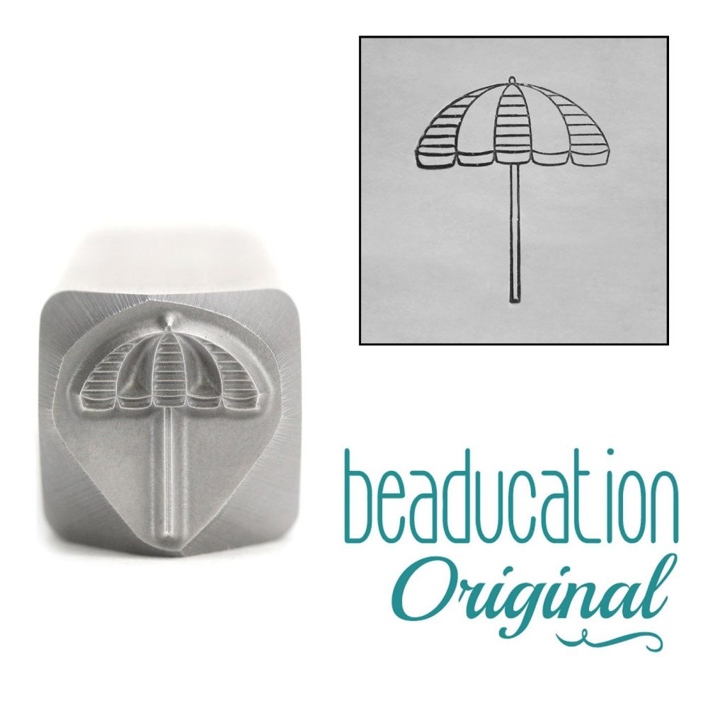 DS835 Beach Umbrella Metal Design Stamp, 10mm - Beaducation Original