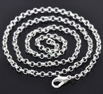 Belcher chain necklace in silver plate 18 inch