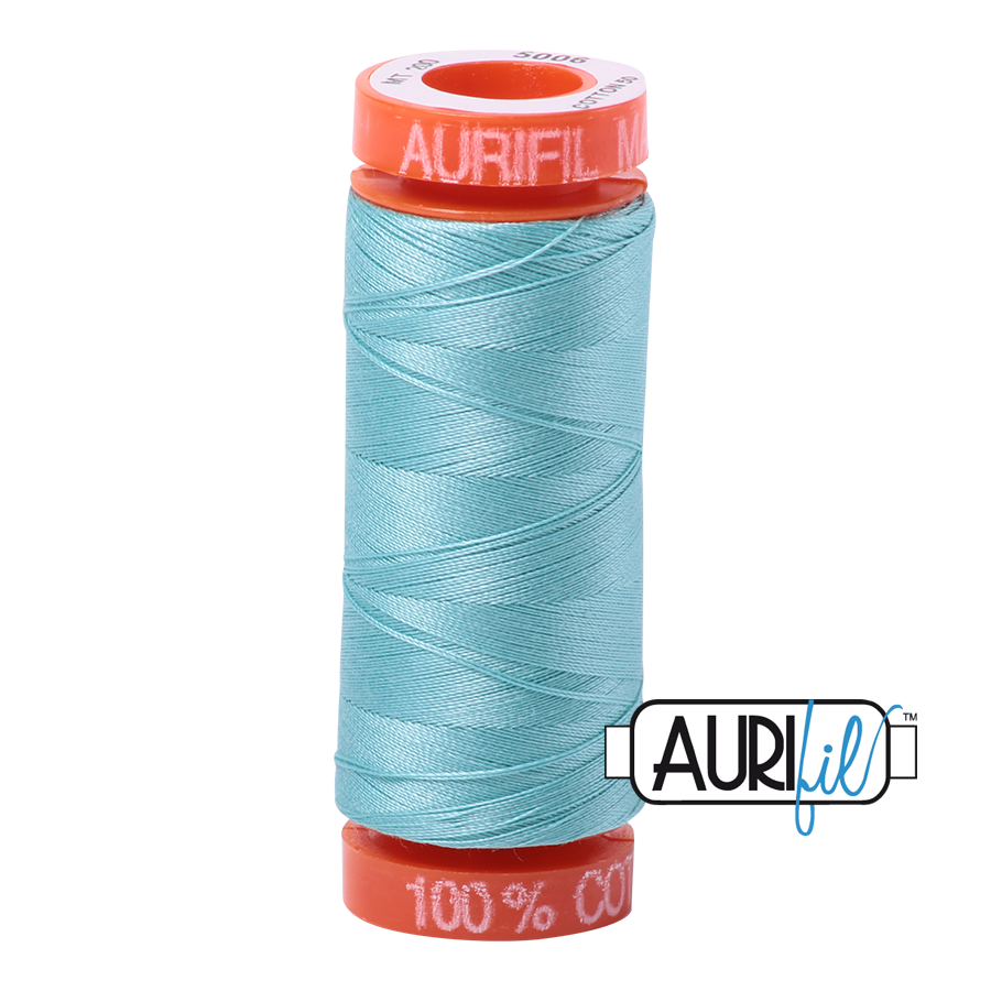 Aurifil ~ 50 wt Cotton ~ 5006 ~ Light Turquoise Small Spool