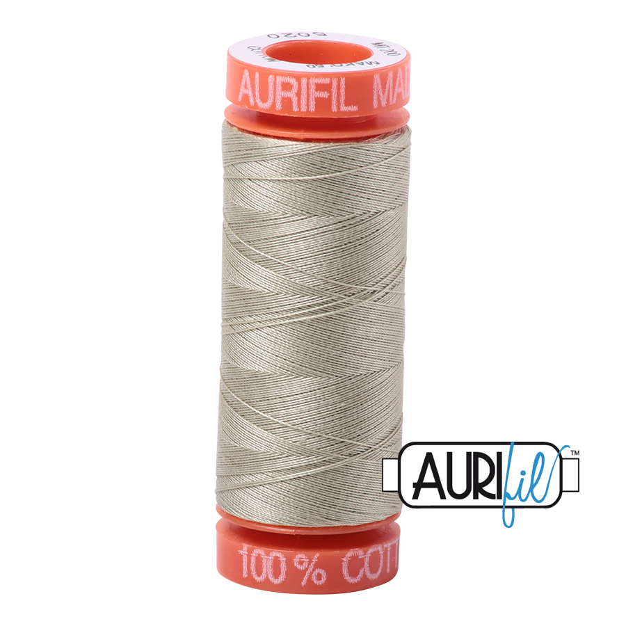 Aurifil ~ 50 wt Cotton ~ 5020 ~ Light Military Green Small Spool