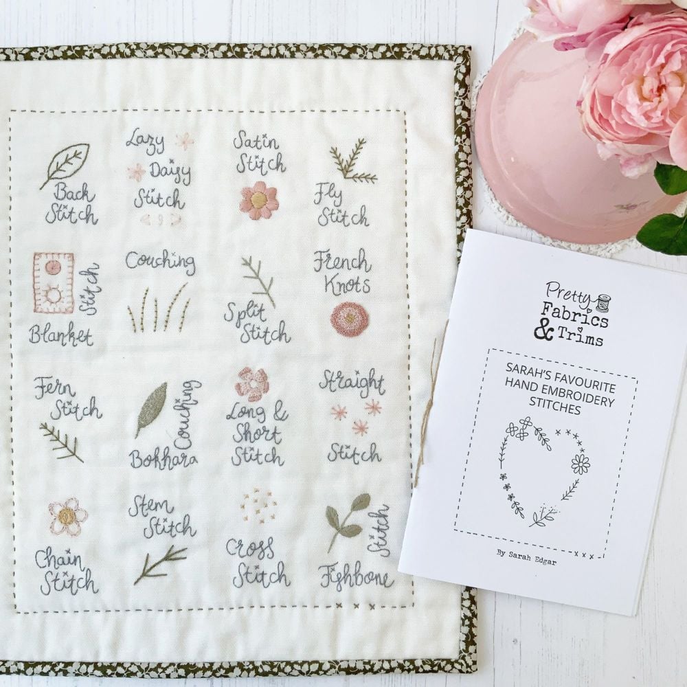 'Sarah's Favourite Hand Embroidery Stitches Sampler' Mini Quilt Kit 