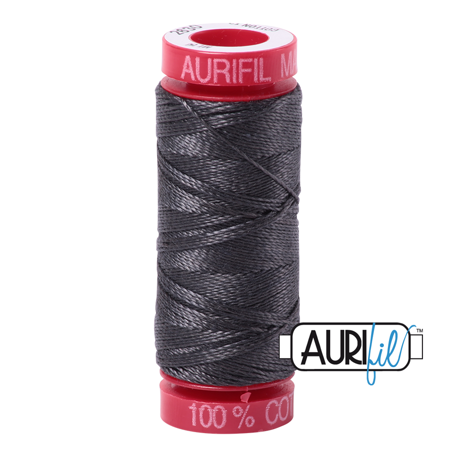 Aurifil ~ 12wt Thread ~ 2630 ~ Dark Pewter