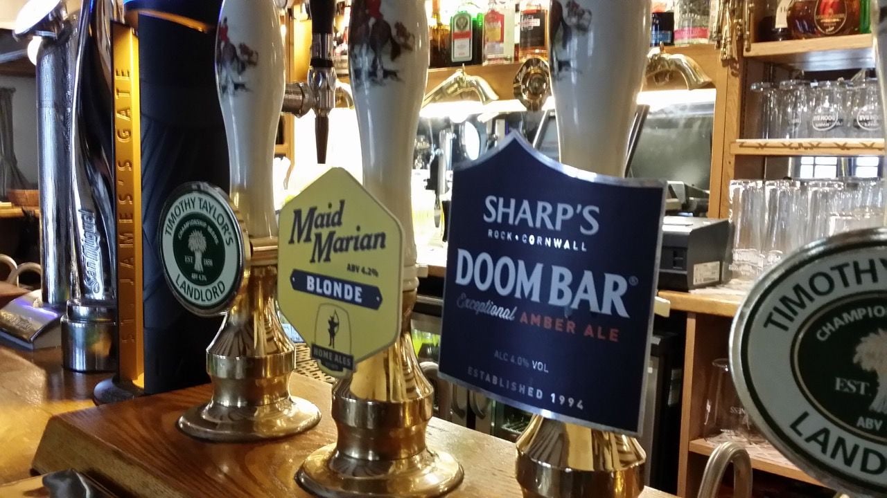 Selection of ale at The Plough Inn