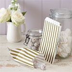 Vintage Lace Gold, Pink or Blue Stripe Candy Bags - 19.5cm