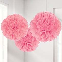 Pink, Turquoise or Lilac Pom Pom Decorations - 40cm