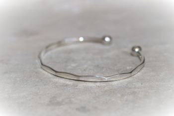 Sterling silver torque bangle