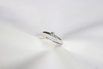 Aquamarine, silver ring.