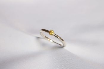 Yellow sapphire, silver ring.