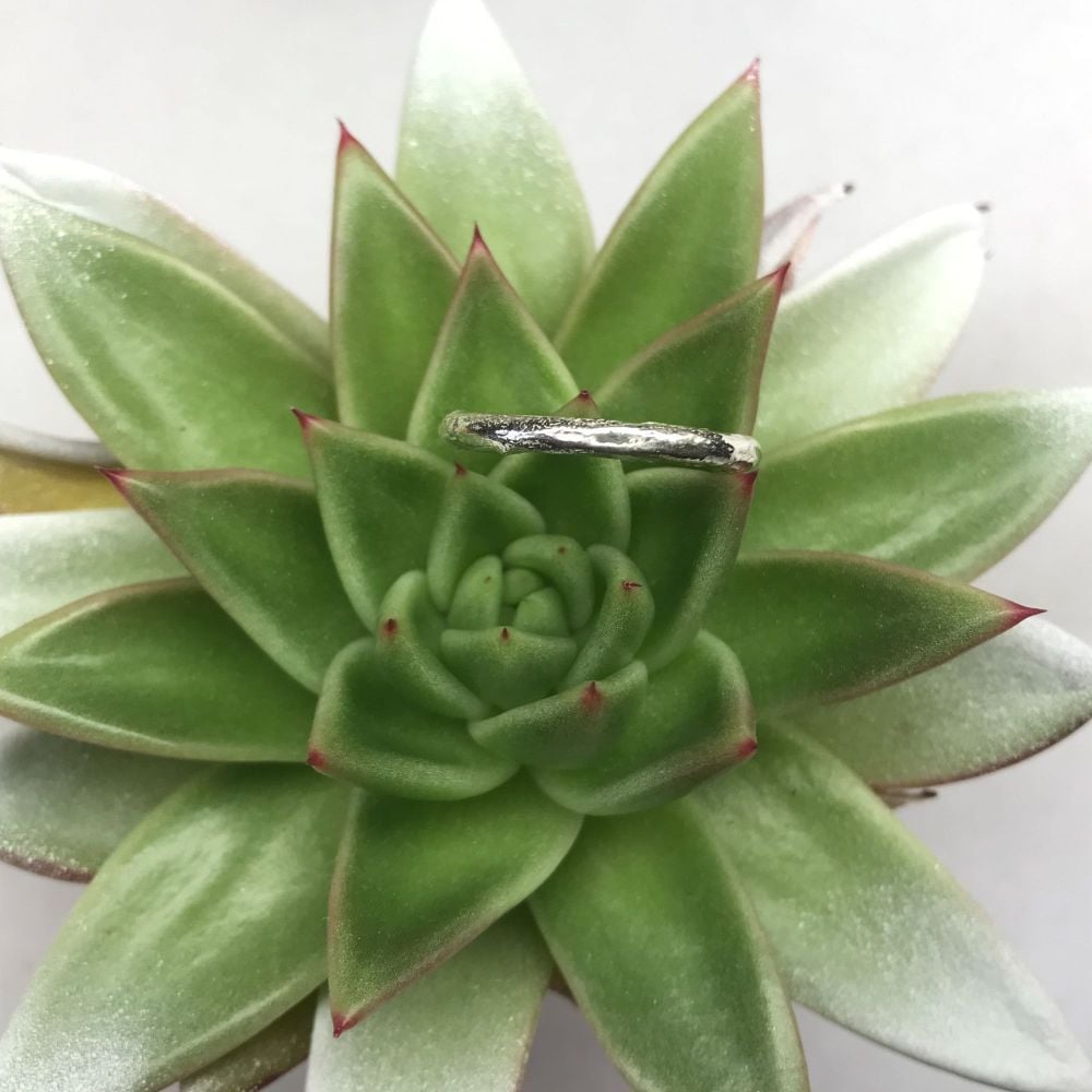 Silver planished ring