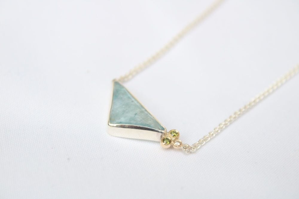 Aquamarine & diamond necklace