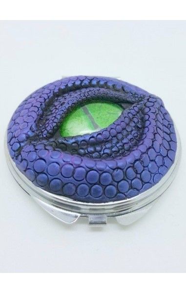 Dragon Eye Compact Mirror- Purple with Green Eye
