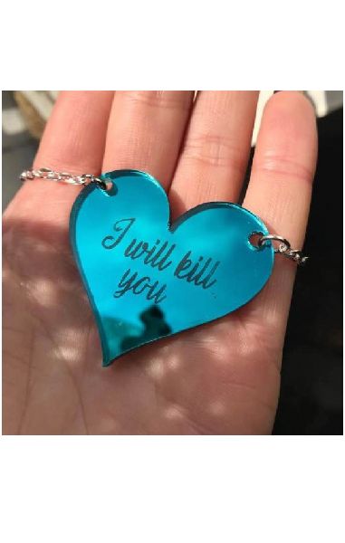 I will kill you Myriad Mirror Heart Necklace