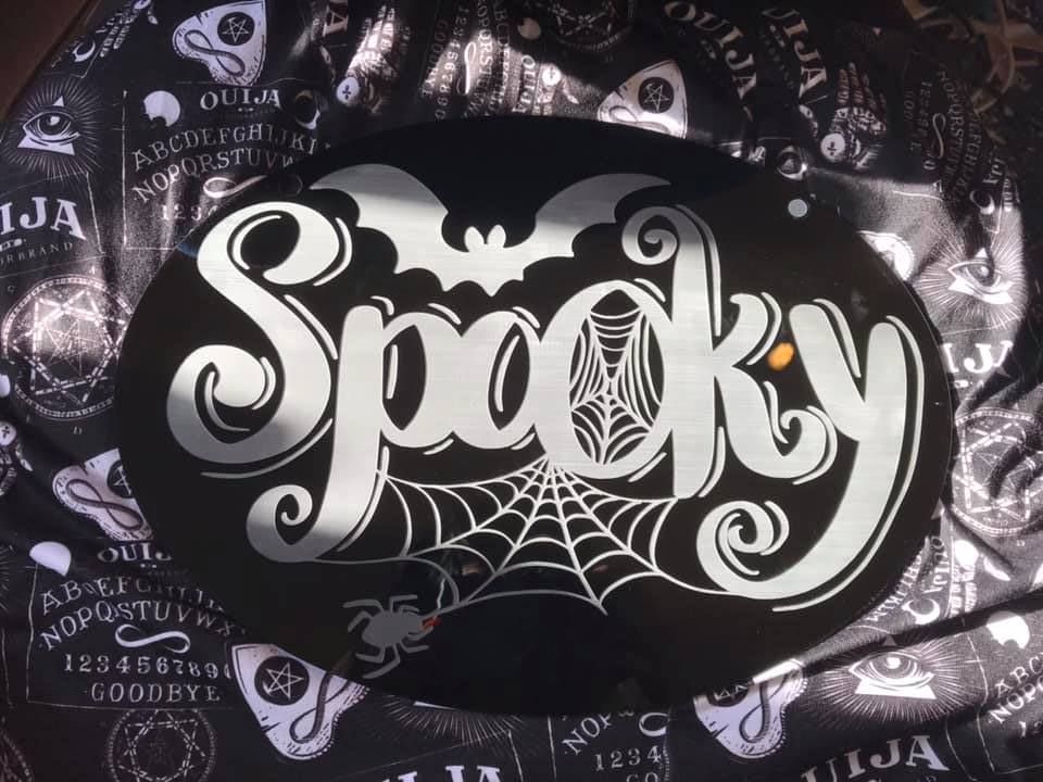 Spooky Etched Sign