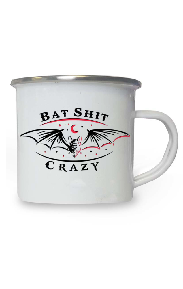 Bat Shit Crazy Enamel Mug