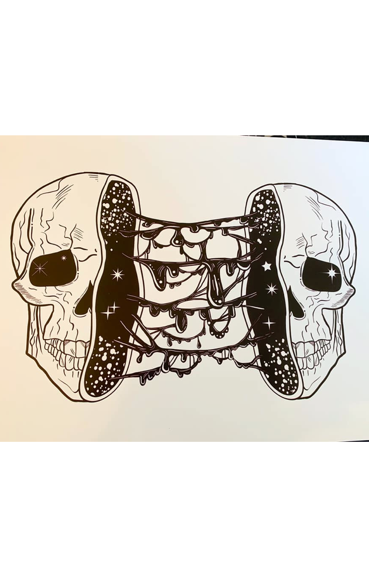 Split Skull A4 Print RRP £4.99