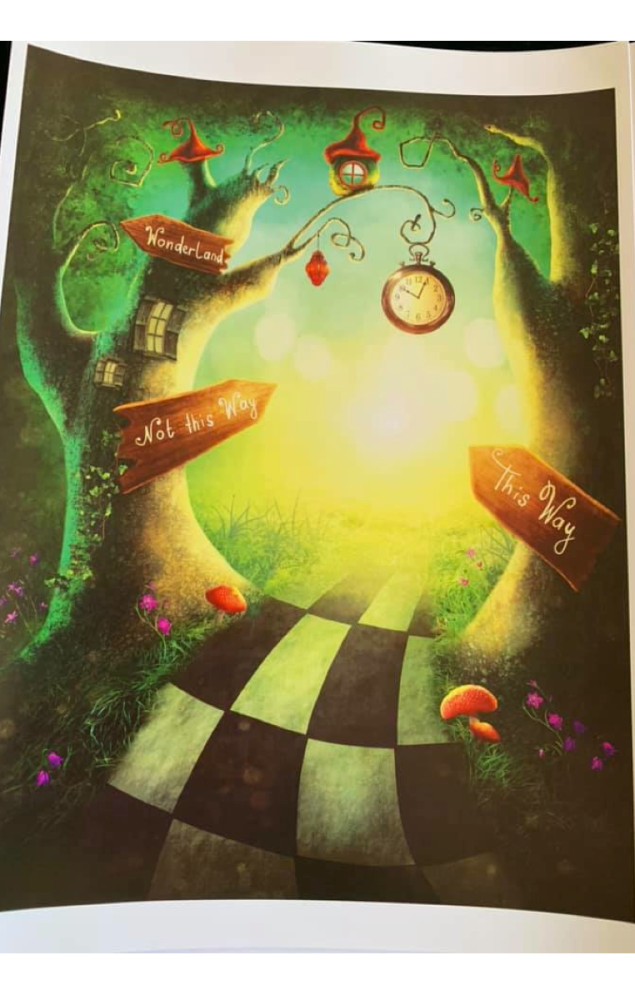 This Way To Wonderland A4 Print
